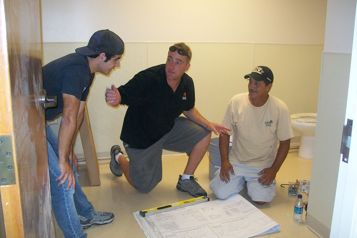 Image of David Seip of CAM Contracting during commercial build-out for PIne Castle Christian Academy in Orlando, FL.